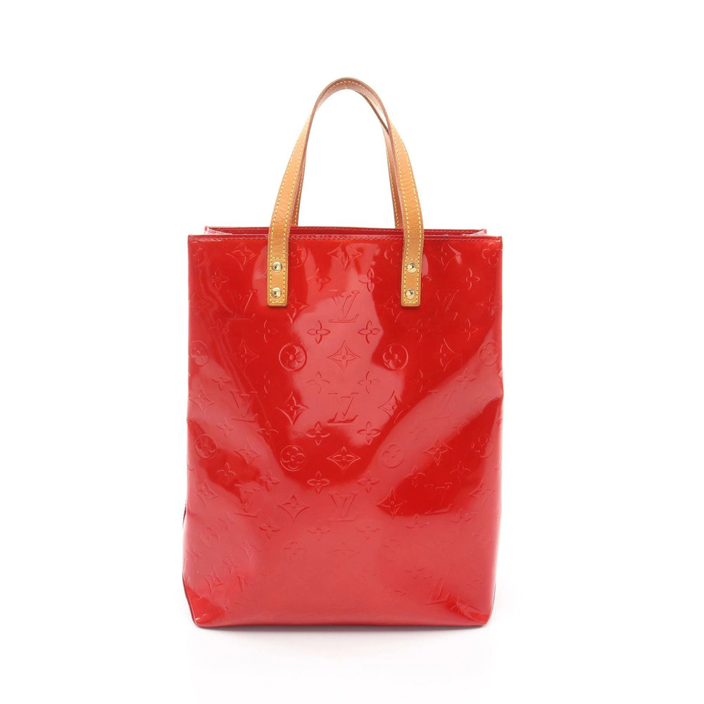 Louis Vuitton Lead Tote Bag Leather Vernis Red